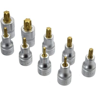 Hazet 992/9 Werkzeugsatz mit TiN-Beschichtung - Sechskant, Torx, 9 Stück Hazet 992/9 Werkzeugsatz mit TiN-Beschichtung - Sechskant, Torx, 9 Stück