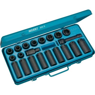 Hazet 900S Impact-Schlagschlüssel-Set - 13-27mm, 1/2 Zoll, Blau Hazet 900S Impact-Schlagschlüssel-Set - 13-27mm, 1/2 Zoll, Blau