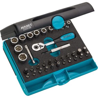 Hazet 2200/36 Steckschlüssel Set - Vierkant, Sechskant, Phillips, TORX - 36 Stück Hazet 2200/36 Steckschlüssel Set - Vierkant, Sechskant, Phillips, TORX - 36 Stück