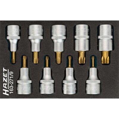Hazet 163-271/9 Steckschlüssel-Set - Torx, 1/2 Zoll, 9 Werkzeuge Hazet 163-271/9 Steckschlüssel-Set - Torx, 1/2 Zoll, 9 Werkzeuge