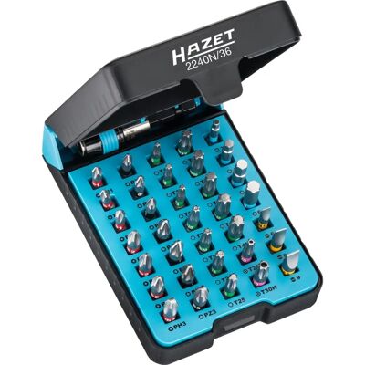 Hazet 2240N/36 Screwdriver Bits Set - Pozidriv, Phillips, Torx, Hex, Slot Hazet 2240N/36 Screwdriver Bits Set - Pozidriv, Phillips, Torx, Hex, Slot