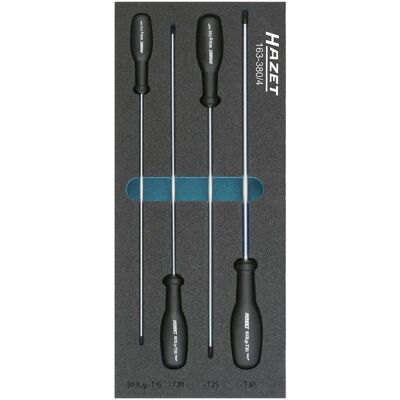 Hazet 163-380/4 Skruvmejselsätt - Inre Torx-profil - 4 Verktyg Hazet 163-380/4 Skruvmejselsätt - Inre Torx-profil - 4 Verktyg