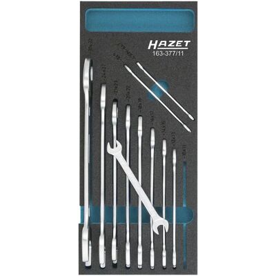 Hazet 163-377/11 Doppelmaulschlüssel-Set - Außen-Sechskant - 6x7 bis 30x32 - 11 Werkzeuge Hazet 163-377/11 Doppelmaulschlüssel-Set - Außen-Sechskant - 6x7 bis 30x32 - 11 Werkzeuge