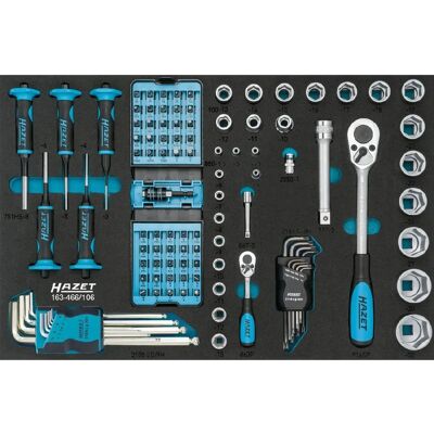 Hazet 163-466/106 Werkzeugsatz - Vario, Sechskant, Quadrat - Profi Hazet 163-466/106 Werkzeugsatz - Vario, Sechskant, Quadrat - Profi