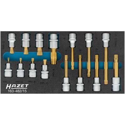 Hazet 163-482/15 Schraubendreher-Steckschlüssel-Satz - XZN, 1/2 Zoll, M5-M12, Vielzahnprofil Hazet 163-482/15 Schraubendreher-Steckschlüssel-Satz - XZN, 1/2 Zoll, M5-M12, Vielzahnprofil