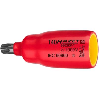 Hazet Schraubendreher T30 - Isoliert, 10mm Vierkant - 59.5mm Hazet Schraubendreher T30 - Isoliert, 10mm Vierkant - 59.5mm