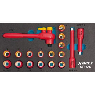 Hazet 163-580/18 Schutzisoliertes Steckschlüsselsatz - Robuste Ausführung Hazet 163-580/18 Schutzisoliertes Steckschlüsselsatz - Robuste Ausführung