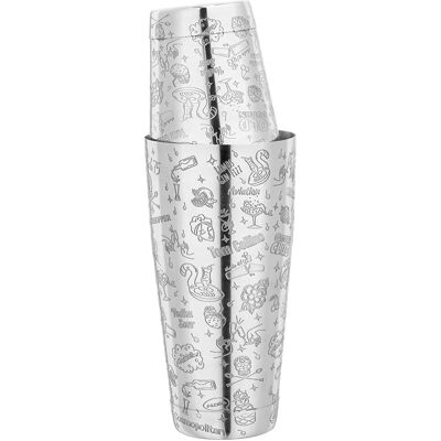 Marek Posluszny Limitierte Edelstahl Cocktail Shaker - 28oz/18oz - Silber - Bar Werkzeug Marek Posluszny Limitierte Edelstahl Cocktail Shaker - 28oz/18oz - Silber - Bar Werkzeug