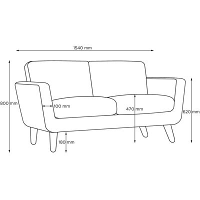 KONSIMO Tagio Canapé Solo Noir 154cm - Publicité KONSIMO Tagio Canapé Solo Noir 154cm - Publicité