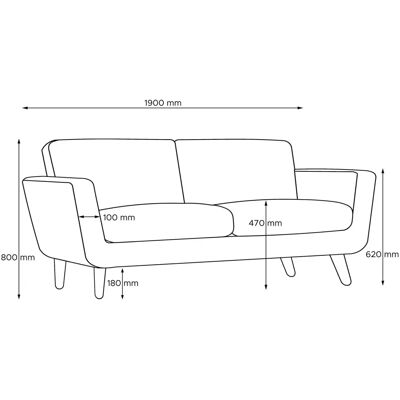 KONSIMO Tagio - Canapé crème - 190x80 cm - Sofa individuel - Publicité KONSIMO Tagio - Canapé crème - 190x80 cm - Sofa individuel - Publicité
