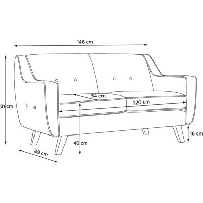 KONSIMO Terso Sofa - Hochwertige Materialien - 146cm Breit - 81cm Hoch - Sofa KONSIMO Terso Sofa - Hochwertige Materialien - 146cm Breit - 81cm Hoch - Sofa