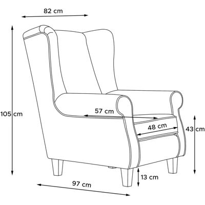 KONSIMO Miles Grau Ohrensessel - Einzelsessel KONSIMO Miles Grau Ohrensessel - Einzelsessel