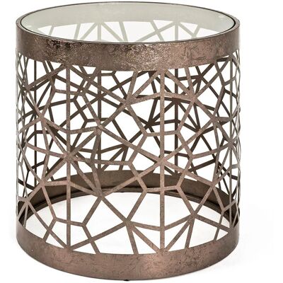 Table d'Appoint en Bronze et Verre - 50cm Table d'Appoint en Bronze et Verre - 50cm