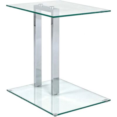 Haku Model 45,0x35,0x50cm Zilveren Bijzettafel - Bijzettafel Haku Model 45,0x35,0x50cm Zilveren Bijzettafel - Bijzettafel