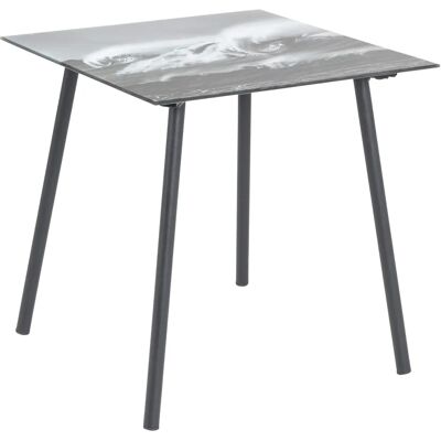 HAKU Ricky - Table Basse en Acier et Verre - Vagues - Table HAKU Ricky - Table Basse en Acier et Verre - Vagues - Table