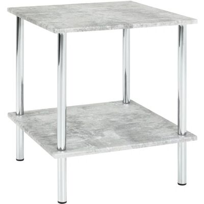 Haku Moebel Haku-Möbel Beistelltisch - Chrom-betonoptik - 39x39x45 cm Haku Moebel Haku-Möbel Beistelltisch - Chrom-betonoptik - 39x39x45 cm