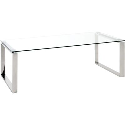 Table basse en verre transparent HAKU - Structure en métal - 120x60x40 cm Table basse en verre transparent HAKU - Structure en métal - 120x60x40 cm