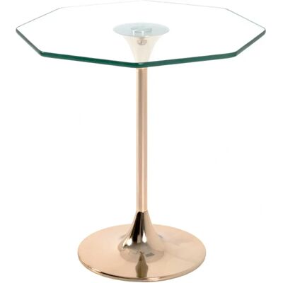 Haku Mueble Kori Mesa de centro octogonal de cristal y acero dorado - Mesa auxiliar Haku Mueble Kori Mesa de centro octogonal de cristal y acero dorado - Mesa auxiliar