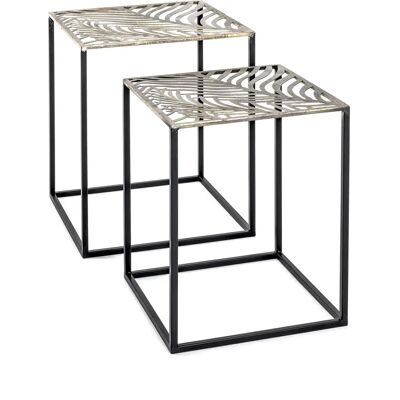 Ensemble de 2 Tables d'Appoint en Métal Noir - Tables d'Appoint Ensemble de 2 Tables d'Appoint en Métal Noir - Tables d'Appoint