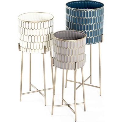 Tabouret à Fleurs Doré HAKU - Ensemble de 3 Supports Élégants - Publicité Tabouret à Fleurs Doré HAKU - Ensemble de 3 Supports Élégants - Publicité