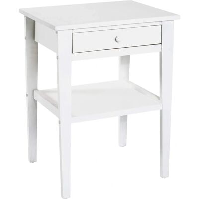 Haku Table d'appoint en Bois Massif Blanc Haku Table d'appoint en Bois Massif Blanc
