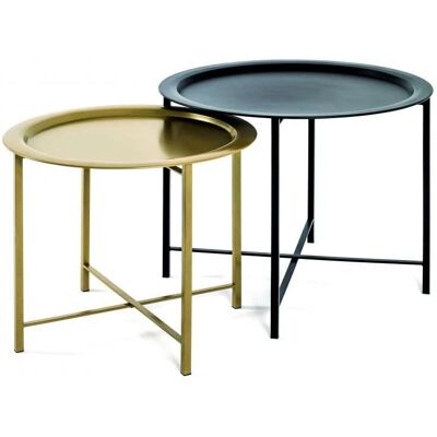 HAKU Stapelbare Tische Schwarz Gold - Beistelltische HAKU Stapelbare Tische Schwarz Gold - Beistelltische