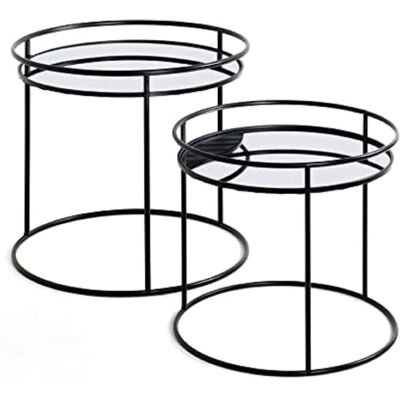 HAKU Svart spegelglas sidobord - Sidobord HAKU Svart spegelglas sidobord - Sidobord