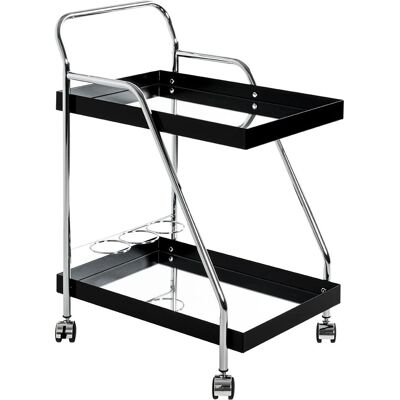 Haku Stalen Serveertrolley met Glazen Leggers - Serveerwagen Haku Stalen Serveertrolley met Glazen Leggers - Serveerwagen