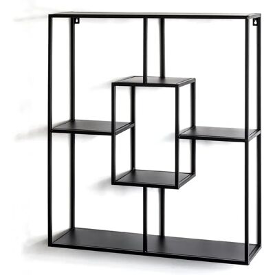 Haku Schwarzes Wandregal - 60x18x70 cm - Wandaufbewahrung Haku Schwarzes Wandregal - 60x18x70 cm - Wandaufbewahrung