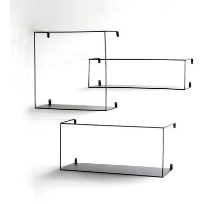 HAKU 23518 Wandplank Set - Zwart, Metaal, 3-delig HAKU 23518 Wandplank Set - Zwart, Metaal, 3-delig