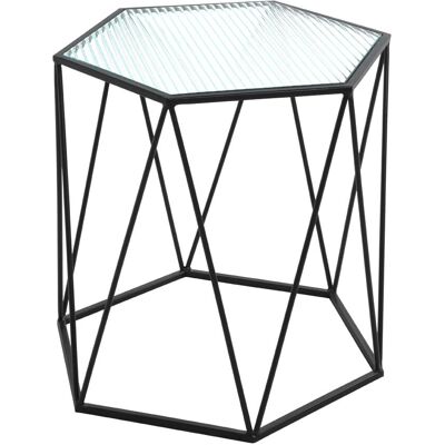 Haku Table d'Appoint - Verre de Sécurité Noir - 46cm Haku Table d'Appoint - Verre de Sécurité Noir - 46cm