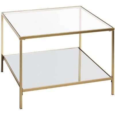 Beistelltisch HAKU Gold - Sicherheitsglas & Metall, 60x60x45cm Beistelltisch HAKU Gold - Sicherheitsglas & Metall, 60x60x45cm
