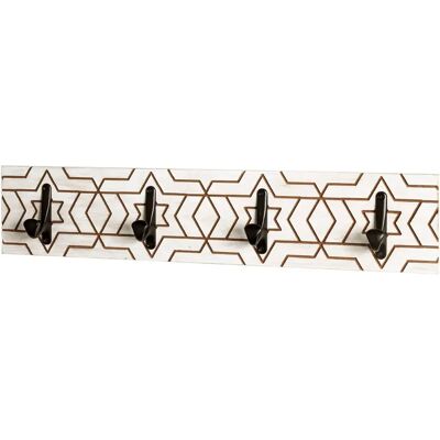 HAKU Kapstokhaak - 60x13x6cm - Zwart-Wit - Kapstok HAKU Kapstokhaak - 60x13x6cm - Zwart-Wit - Kapstok
