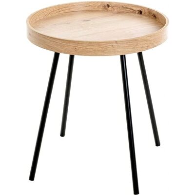 HAKU Möbel Izabella - Zwart en eiken salontafel en bijzettafel - 40x40x45 cm HAKU Möbel Izabella - Zwart en eiken salontafel en bijzettafel - 40x40x45 cm