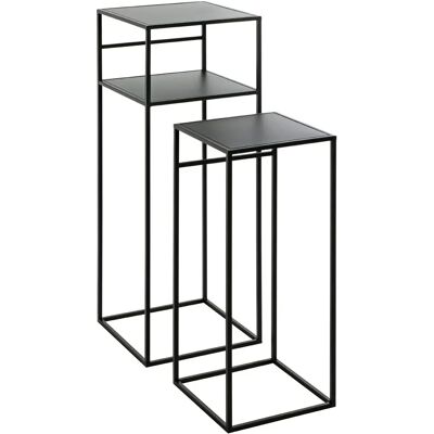 Haku Set aus 3 schwarzen Metall-Beistelltischen - Beistelltisch Haku Set aus 3 schwarzen Metall-Beistelltischen - Beistelltisch