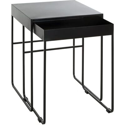 Ensemble de 3 Tables d'Appoint en Métal Noir - Polyvalent Ensemble de 3 Tables d'Appoint en Métal Noir - Polyvalent