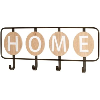 HAKU Wall Hook - 50cm Oak/Black - Metal & MDF HAKU Wall Hook - 50cm Oak/Black - Metal & MDF
