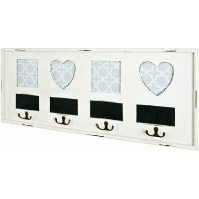 Haku Moebel Porte-manteaux Murale Blanc - 4 Crochets - 63x26cm Haku Moebel Porte-manteaux Murale Blanc - 4 Crochets - 63x26cm