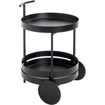 HAKU Möbel Ronde Serveerwagen - Zwart - 42x42x62 cm HAKU Möbel Ronde Serveerwagen - Zwart - 42x42x62 cm