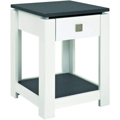 Haku Moebel Allyson Table d'Appoint Blanche MDF - Rangement Haku Moebel Allyson Table d'Appoint Blanche MDF - Rangement
