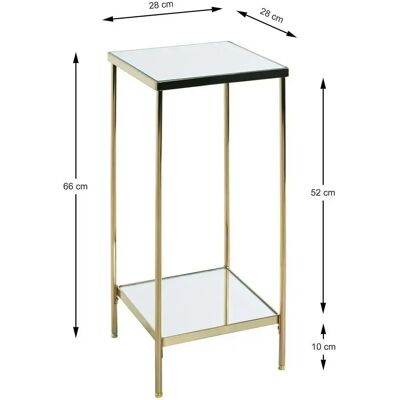 Haku Mobili Table d'Appoint - Verre Doré 28x28x66 cm Haku Mobili Table d'Appoint - Verre Doré 28x28x66 cm