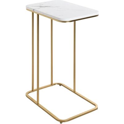 Haku Meubels Gouden-Witte Bijzettafel - 45x30x67cm Haku Meubels Gouden-Witte Bijzettafel - 45x30x67cm