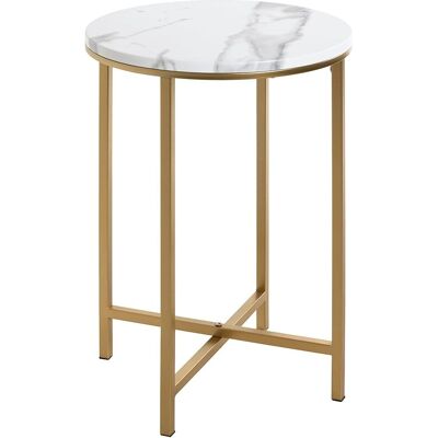 Haku Meubles Bogota - Table d’appoint or blanc - Table basse Haku Meubles Bogota - Table d’appoint or blanc - Table basse