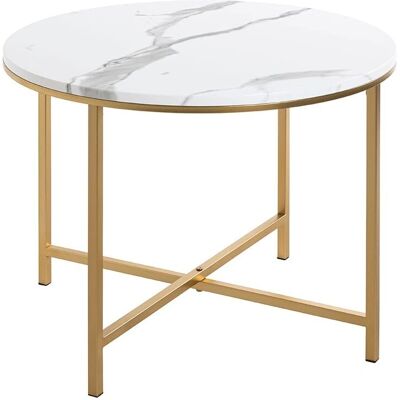 Haku Meubles Kristian Table Basse Or et Blanc Haku Meubles Kristian Table Basse Or et Blanc