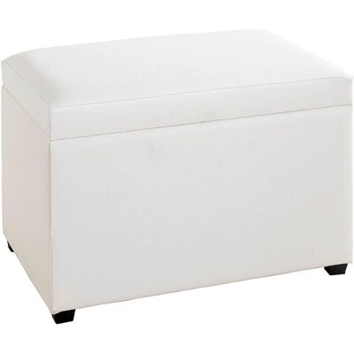 Banquette de rangement Haku - MDF cuir artificiel Blanc Moderne Banquette de rangement Haku - MDF cuir artificiel Blanc Moderne
