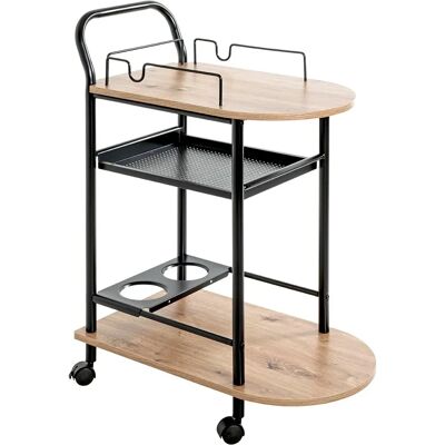Haku Möbel Servierwagen - Yopal - Braun/Schwarz - 65cm x 35cm x 83cm - Servierwagen Haku Möbel Servierwagen - Yopal - Braun/Schwarz - 65cm x 35cm x 83cm - Servierwagen