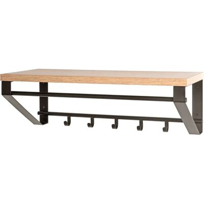 Perchero de Pared Haku Mueble - 5 Ganchos, Roble, Negro - Montaje en Pared, Duradero Perchero de Pared Haku Mueble - 5 Ganchos, Roble, Negro - Montaje en Pared, Duradero