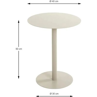 Höffner Bijzettafel Erding - Ronde metalen bijzettafel in beige Höffner Bijzettafel Erding - Ronde metalen bijzettafel in beige