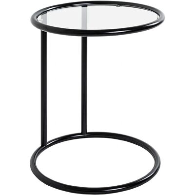 Haku Möbel Beistelltisch - Glasplatte, Metallgestell, 8 kg Max - Schwarz Haku Möbel Beistelltisch - Glasplatte, Metallgestell, 8 kg Max - Schwarz