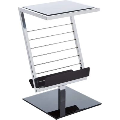 Haku Meubel Bijzettafel - 36x30x60 cm - Grijs (Chroom) - Glas Haku Meubel Bijzettafel - 36x30x60 cm - Grijs (Chroom) - Glas